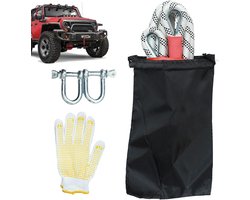 Sleepkabel Auto - Trekkabel Vrachtwagen - Voertuig Hulp - Versterkte Stalen Ogen - 5 Ton 3 Meter - Wit