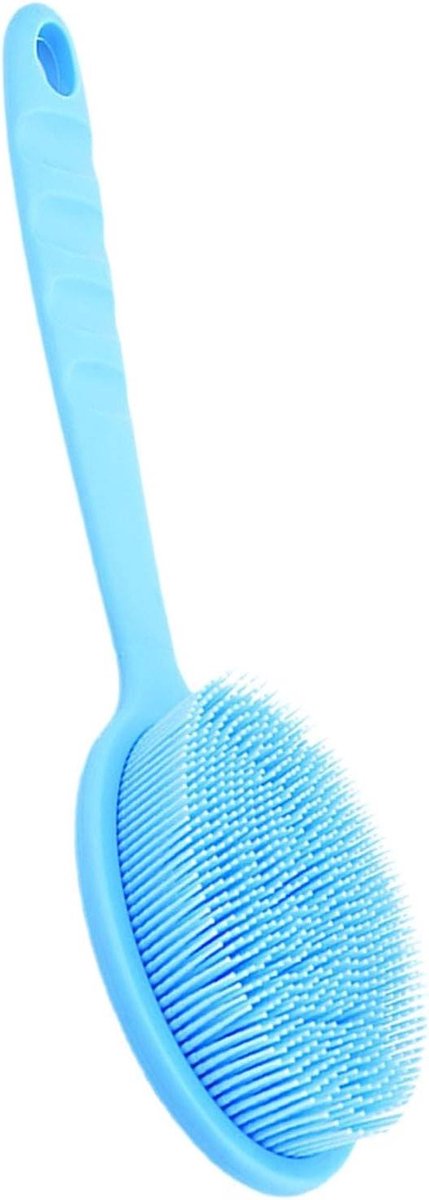 Douche Borstel - Lange Handvat - Diepe Reiniging - Revitaliserend Dubbelzijdig - 34 cm - Blauw