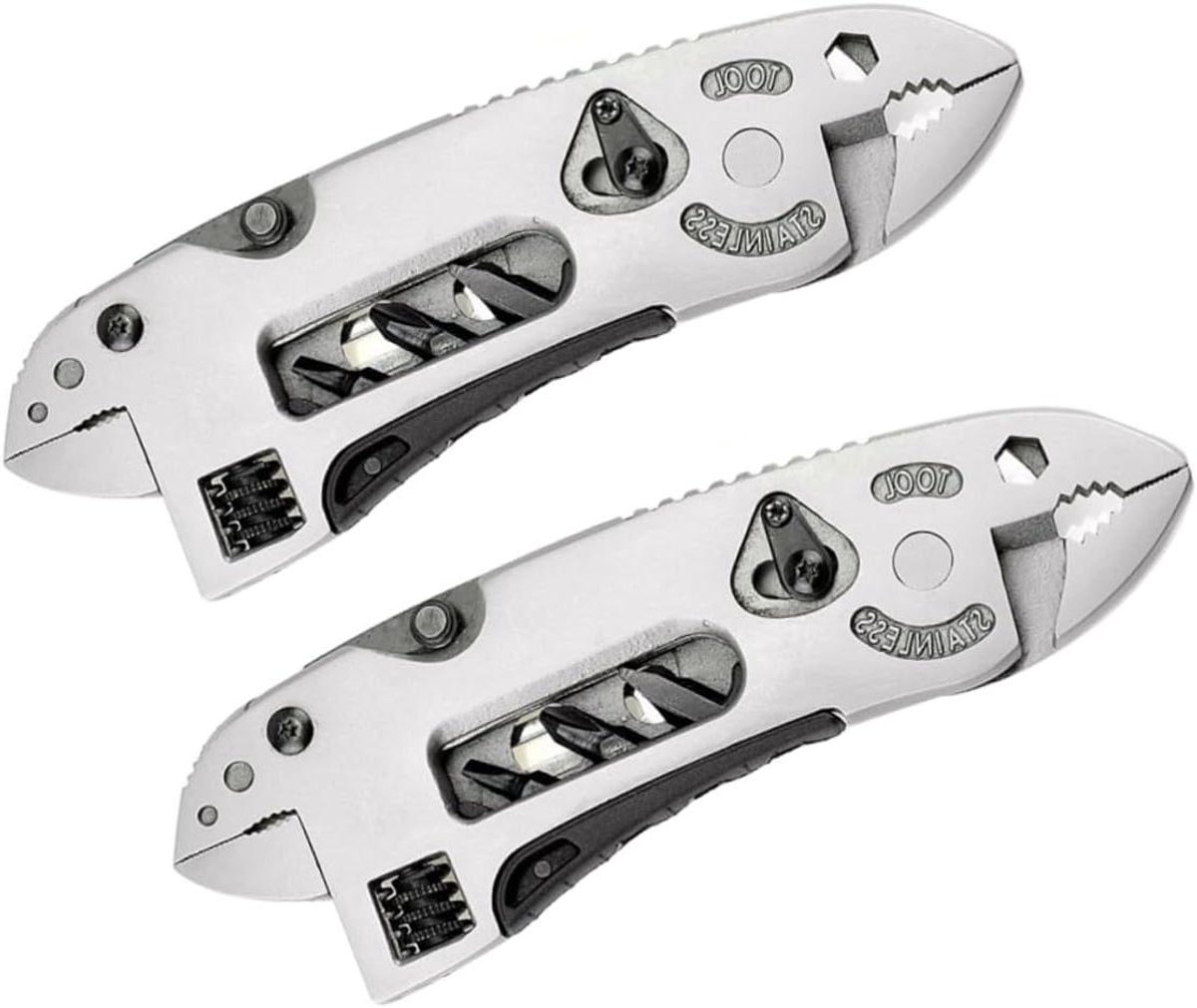 Multifunctionele Tang - Kampeeruitrusting - Klusjes Buiten - Verstelbaar - 12 cm - Zilver