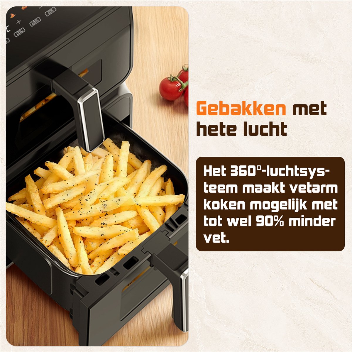 Saikefy Airfryer XXL 11L - Gestapelde Laden, 11 Programma's thumbnail 8
