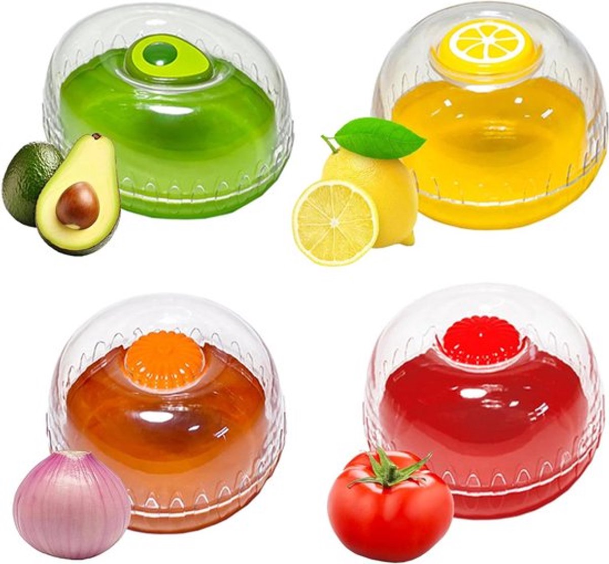 Herbruikbare Opbergcontainers voor Fruit en Groente - Koelkast Opbergschalen - Versheid Bewaren - Opbergboxen - 4 stuks