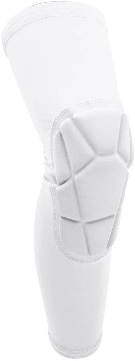 Kniebeschermer voor hardlopen en voetbal, uniseks, maat XL, comfortabele bescherming, wit en ademend materiaal