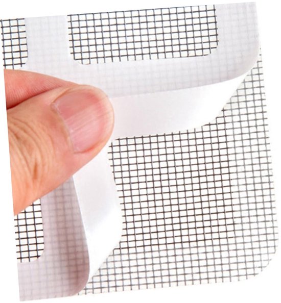 Reparatiepatch Horren - Raamsticker Set - Insecten Buiten Houden - Zelfklevend Gemakkelijk - 10x10cm 21 Stuks - Donkergrijs — afbeelding 3
