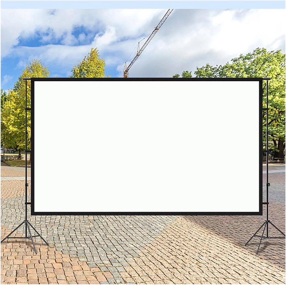 Projectiescherm Met Standaard - Filmscherm Draagbaar - Thuisbioscoop Creëren - 160 Graden Zichthoek - 100 Inch - Zwart