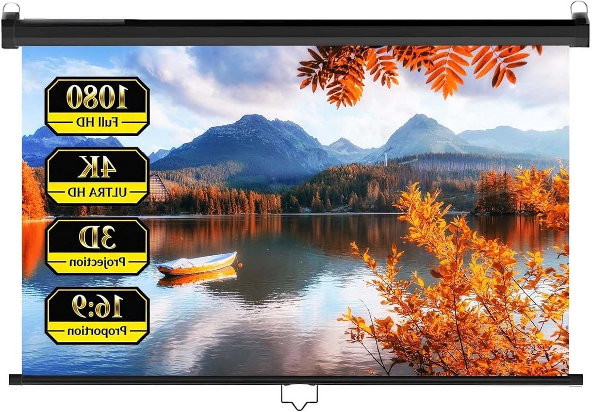 Projectiescherm - Filmscherm - Thuisbioscoop - Handmatig Neerklapbaar - 60 inch - Wit