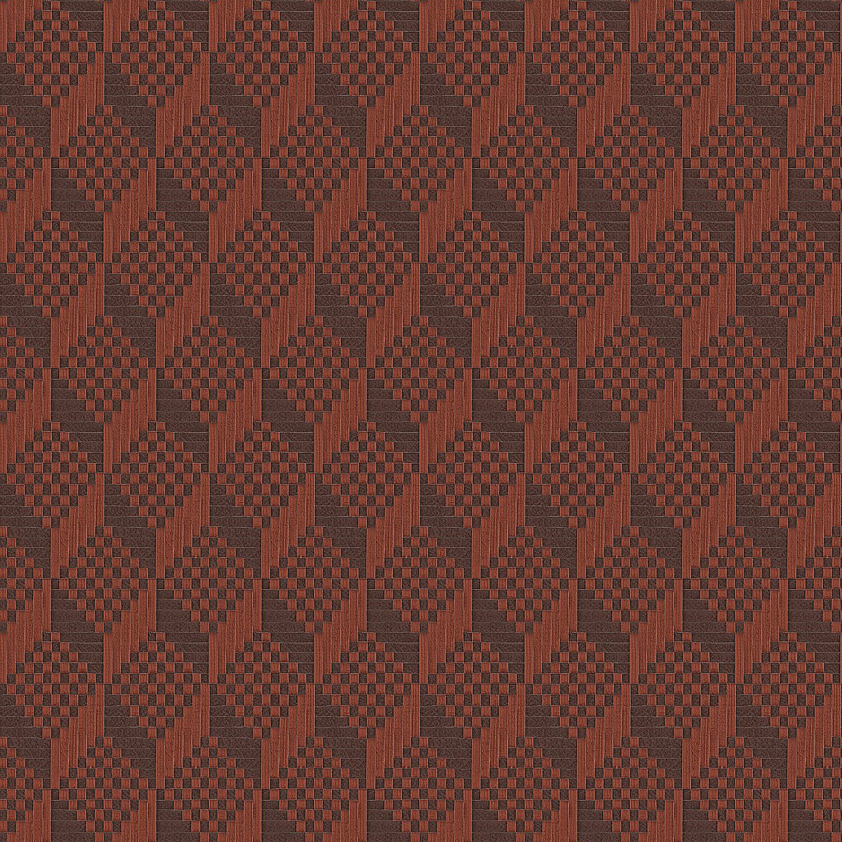3D behang Profhome GR322308-DI vliesbehang hardvinyl warmdruk in reliëf gestempeld met ruitvormig patroon subtiel glanzend bruin parelmoer-oranje terrabruin 5,33 m2
