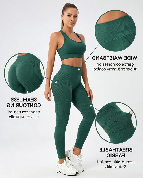 Anti-cellulitis legging voor dames, lange sportlegging met compressie, push-up effect, hoge taille, ondoorzichtig, ideaal voor yoga, pilates en fitnessactiviteiten van Merkloos — afbeelding 5