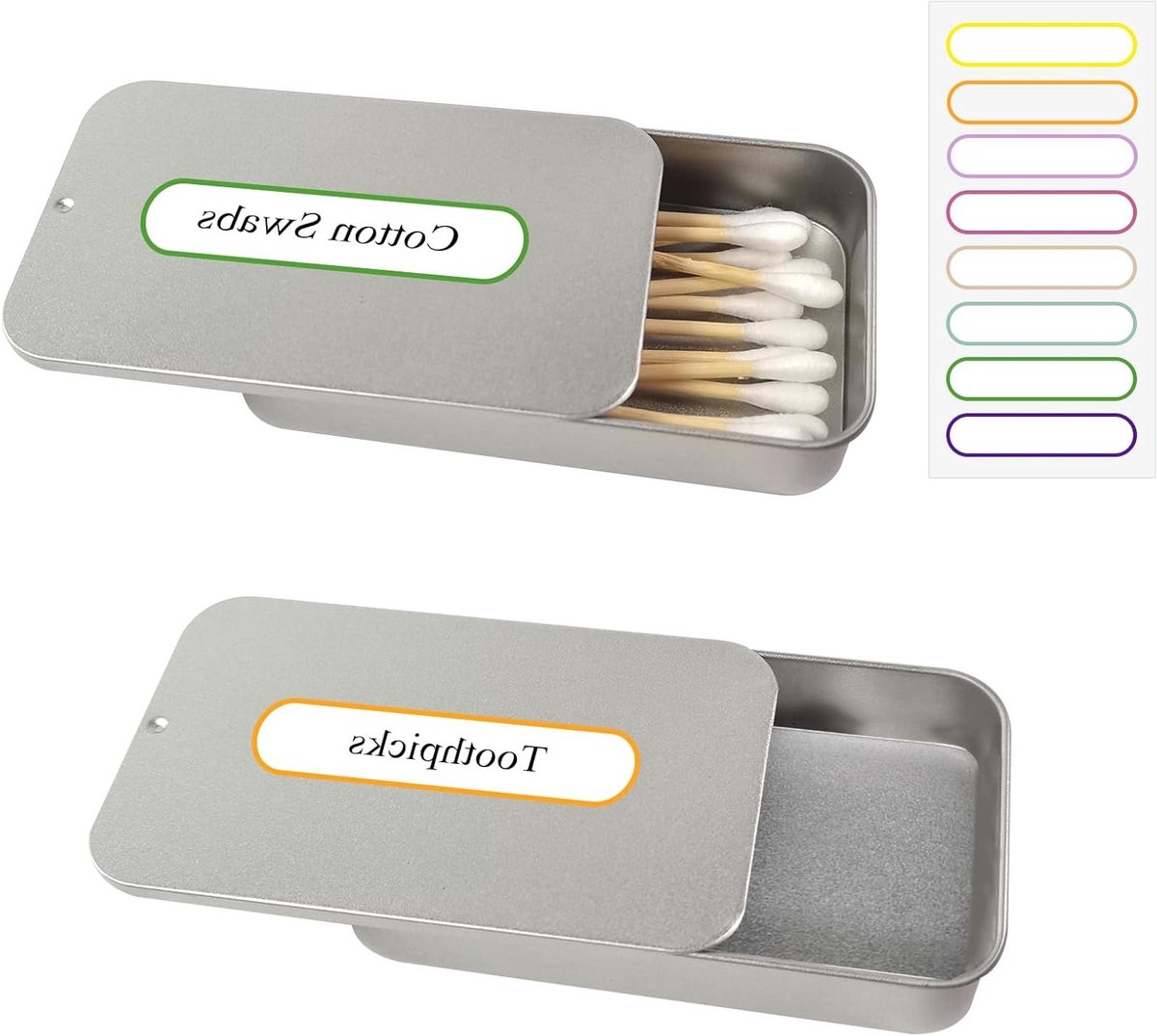Reisbare Katoenen Buffer Houder - 2 Stuks Mini Opbergdoos voor Wattenstaafjes, Tandenstokers en Haaraccessoires