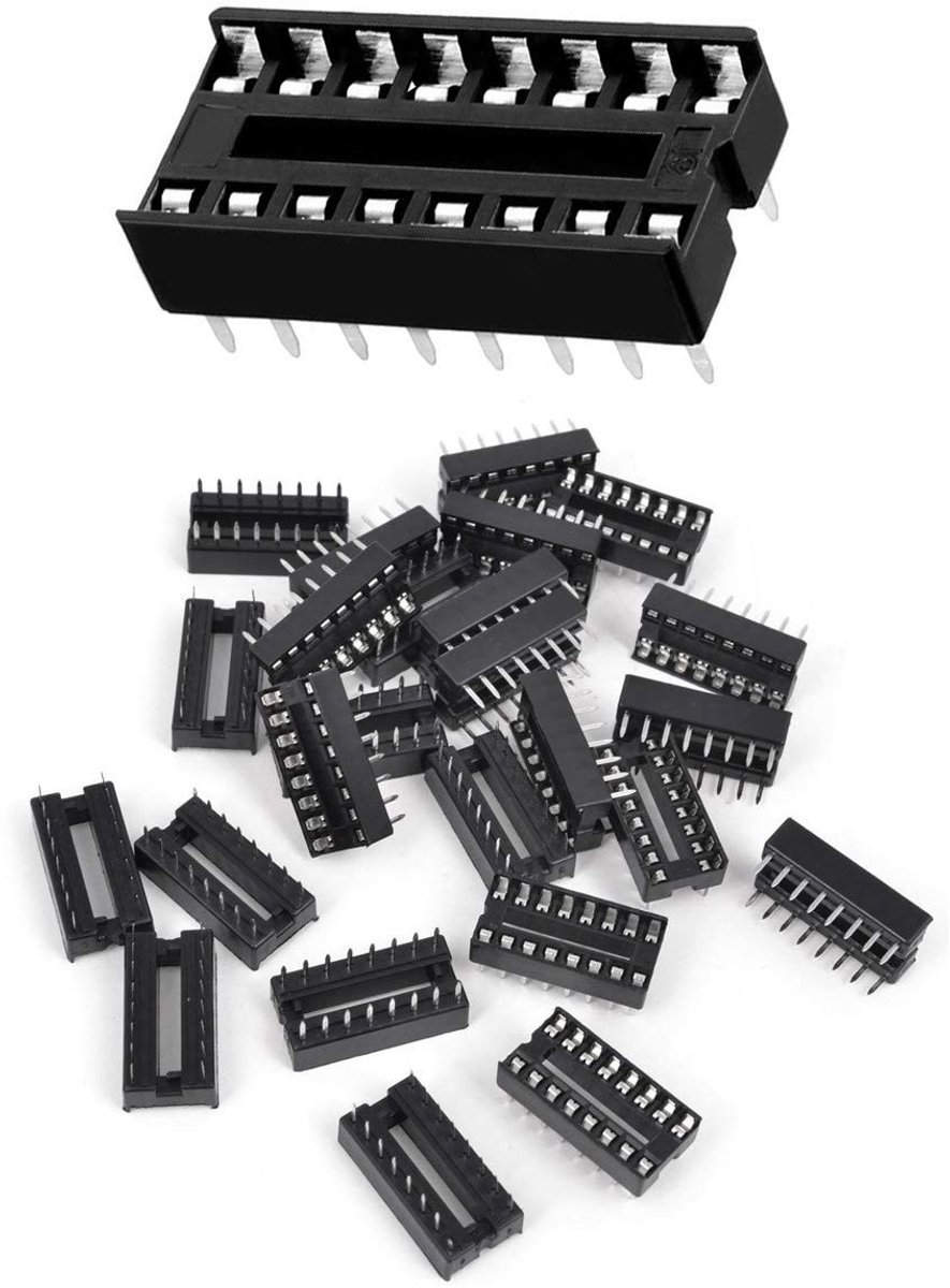 DIP IC Voetjes 16 Pin - 50 Stuks Solder Type Socket Adapter voor Elektronica en Projecten