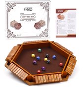 Flero Shut The Box - 6 Spelers - Dobbelspel - Tactiek- en Rekenspel - Bordspel, Educatief Speelgoed, Leerspel voor Kinderen en Volwassenen (Bruin) - 12 Dobbelstenen - Montessori Klepspel, Familiespel, Reisspel, Cadeau voor Jong en Oud