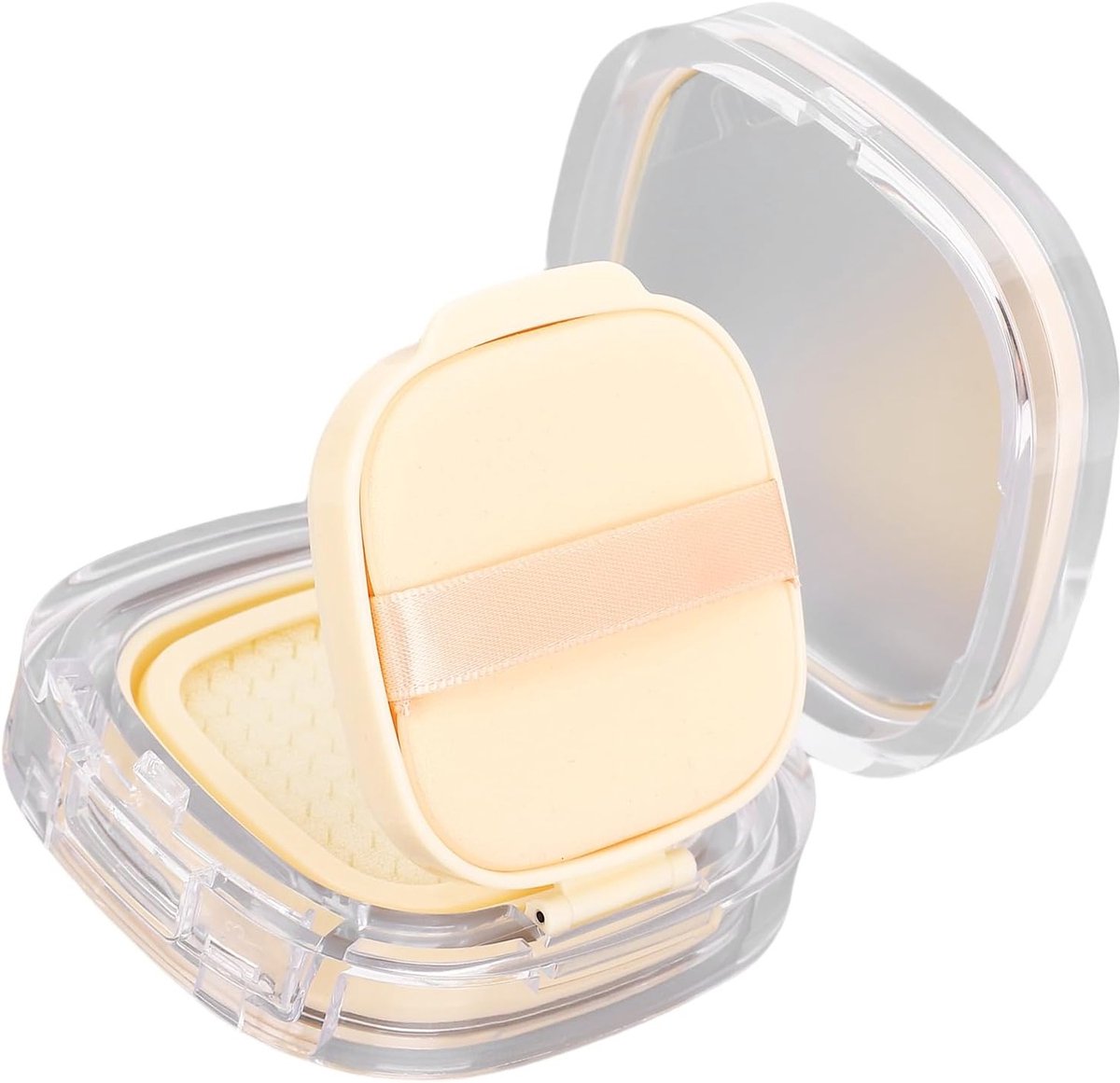 Lege luchtkussendoos voor make-up, hervulbare luchtkussencontainer met spiegel, lekvrij en compact etui voor BB-crème en cosmetica