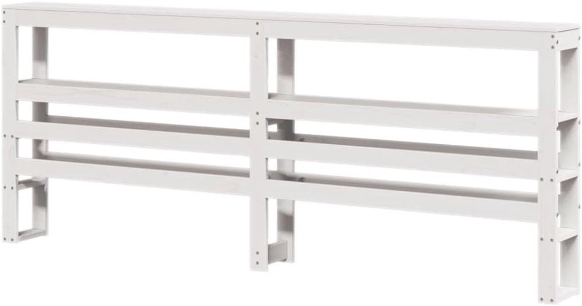 Hoofdbord met planken - Bedachterwand - Slaapkamer opbergen - Vrijstaand ontwerp - 186 cm breed - Wit