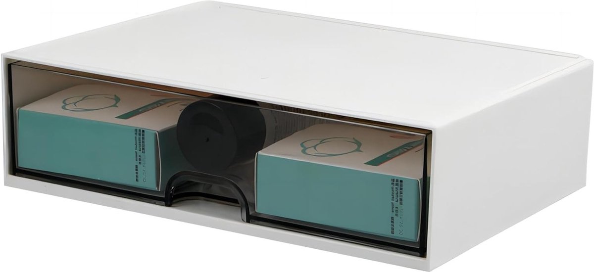 Stapelenbare Ladeboxen, Transparante Organizer voor Bureau, Afneembare Opbergdozen voor Cosmetica, Kantoor en School, Ideaal voor Ruimtebesparing en Organisatie