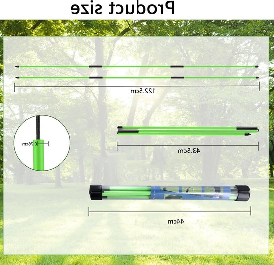 Set van 2 Vouwbare Golfuitlijnstokken van 122,5 cm met Duidelijke Opbergtube, Ideaal voor Golftraining en Aiming Oefeningen, Verbeter je Swing en Precisie — afbeelding 5