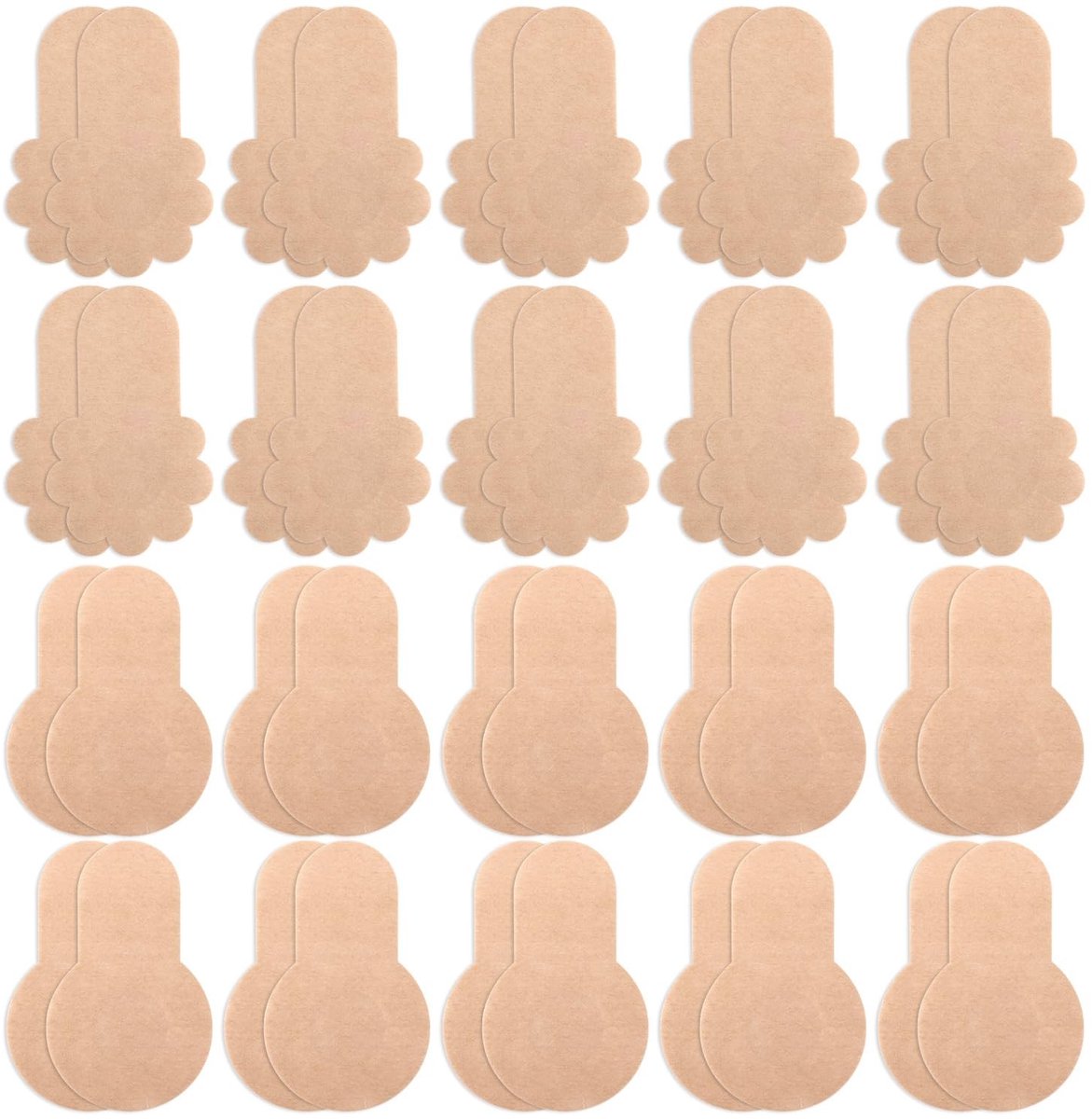 ONF3 - Nippelbeschermers - Wegwerp - Ademende en Onzichtbare Stoffen - Rond en Bloemvormig - Comfortabel en Discreet - Perfect voor Onderkleding...