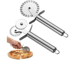 Stainless Steel Pizza Snijder en Deegsnijder met Antislip Handvat voor Pizza, Taart en Wafels, Onmisbaar in de Keuken