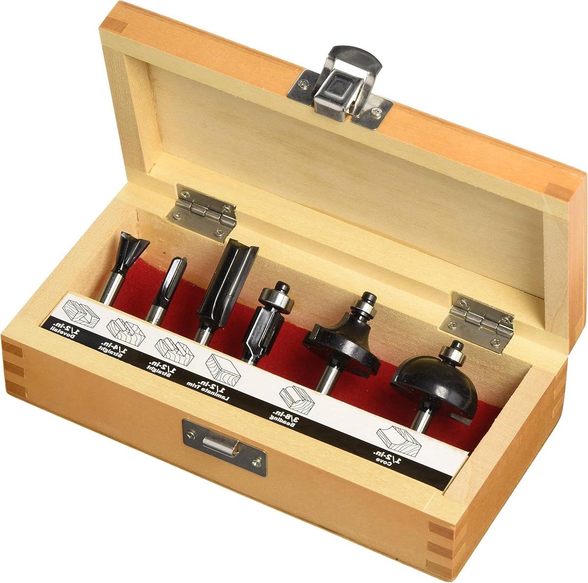 Houtbewerking Bit Set - Frezen Bits - Meubelafwerking Maken - Duurzame Carbide Koppen - 6 Delig - Niet Van Toepassing