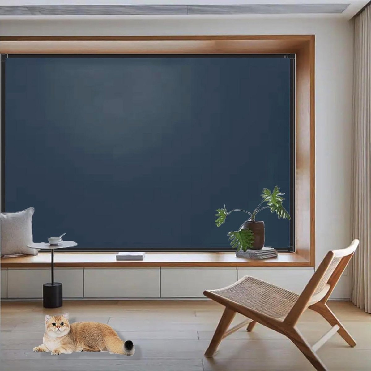 Verduisteringsgordijn - Rolgordijn Zonwering - Donkere Kamer Creëren - Zonder Boren - 65 x