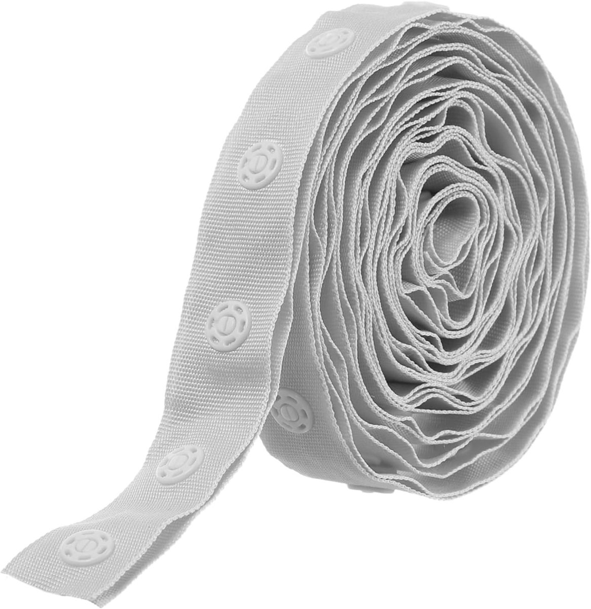 2 Yard Plastic Button Snap Tape - Polyester Snaps voor Kleding, DIY Projecten en Naaien - Grijs/18mm