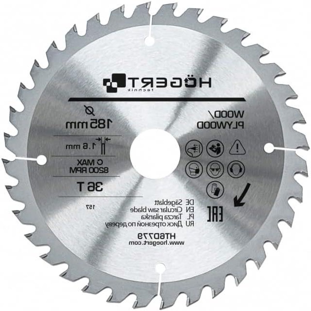 Snijschijf Metaal - Zaagblad - Hout Bewerken - Scheurvrije Snede - 185 mm - Zilver