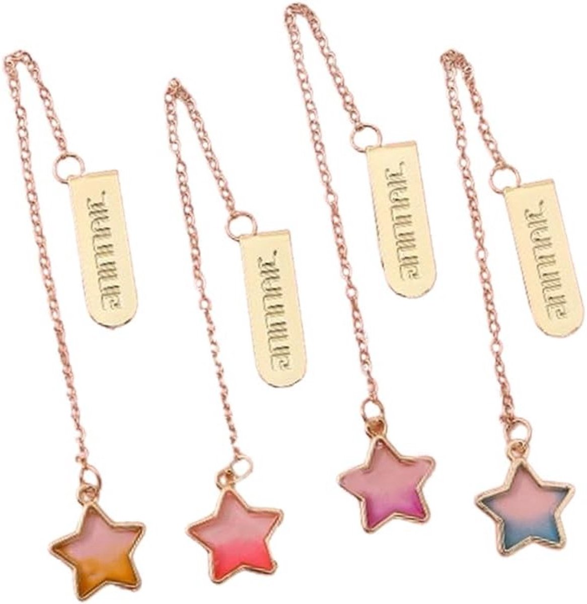 Sterren Hangertje Sieraden - Metalen Boekenleggers voor Vrouwen en Boekenliefhebbers - Set van 4 Unieke Bookmarkers voor Lezen
