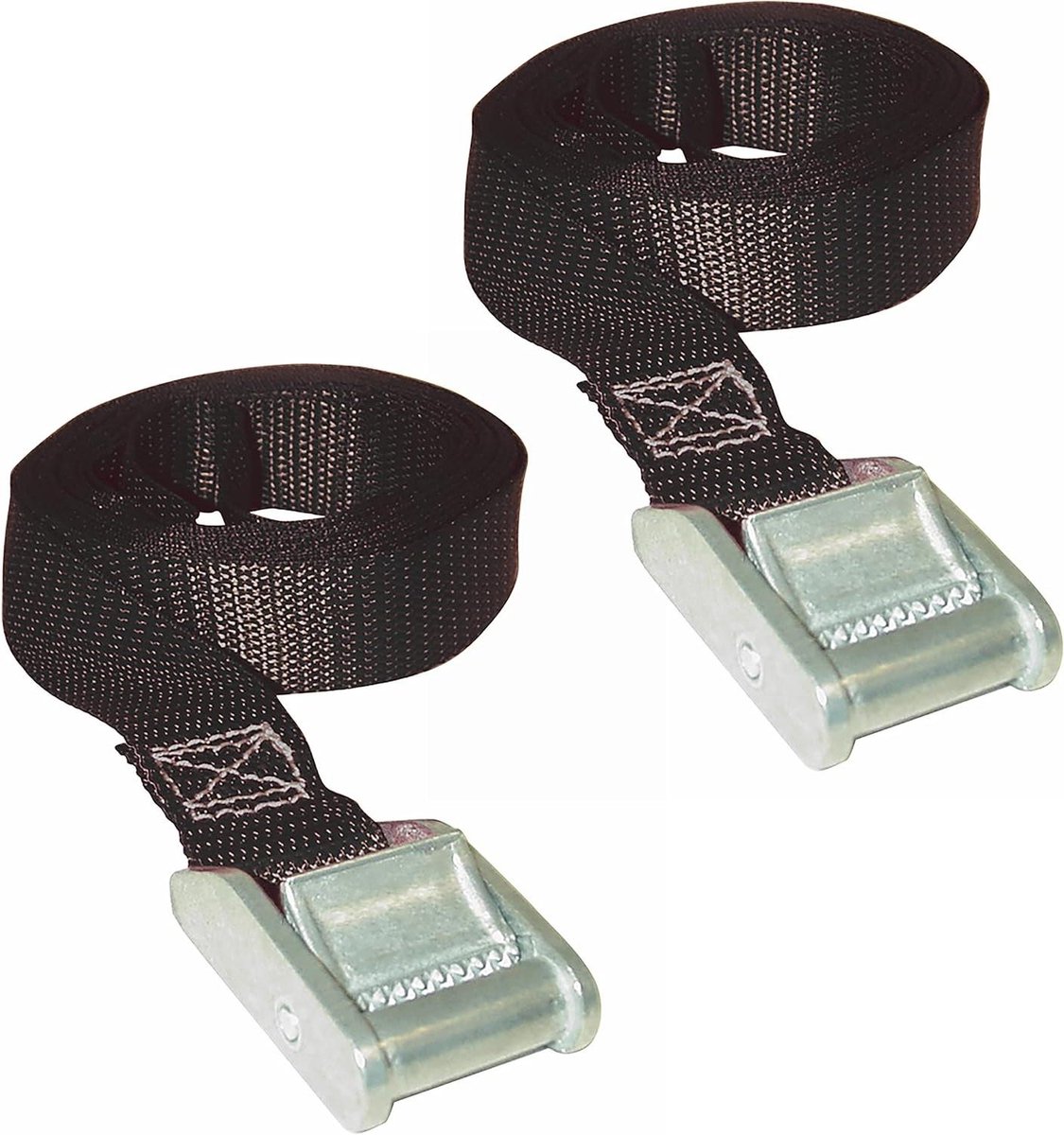 Spanriemen - Spanbanden Dakkoffer - Bagage Vervoeren - Roestvrije Gesp - 2 stuks - Zwart