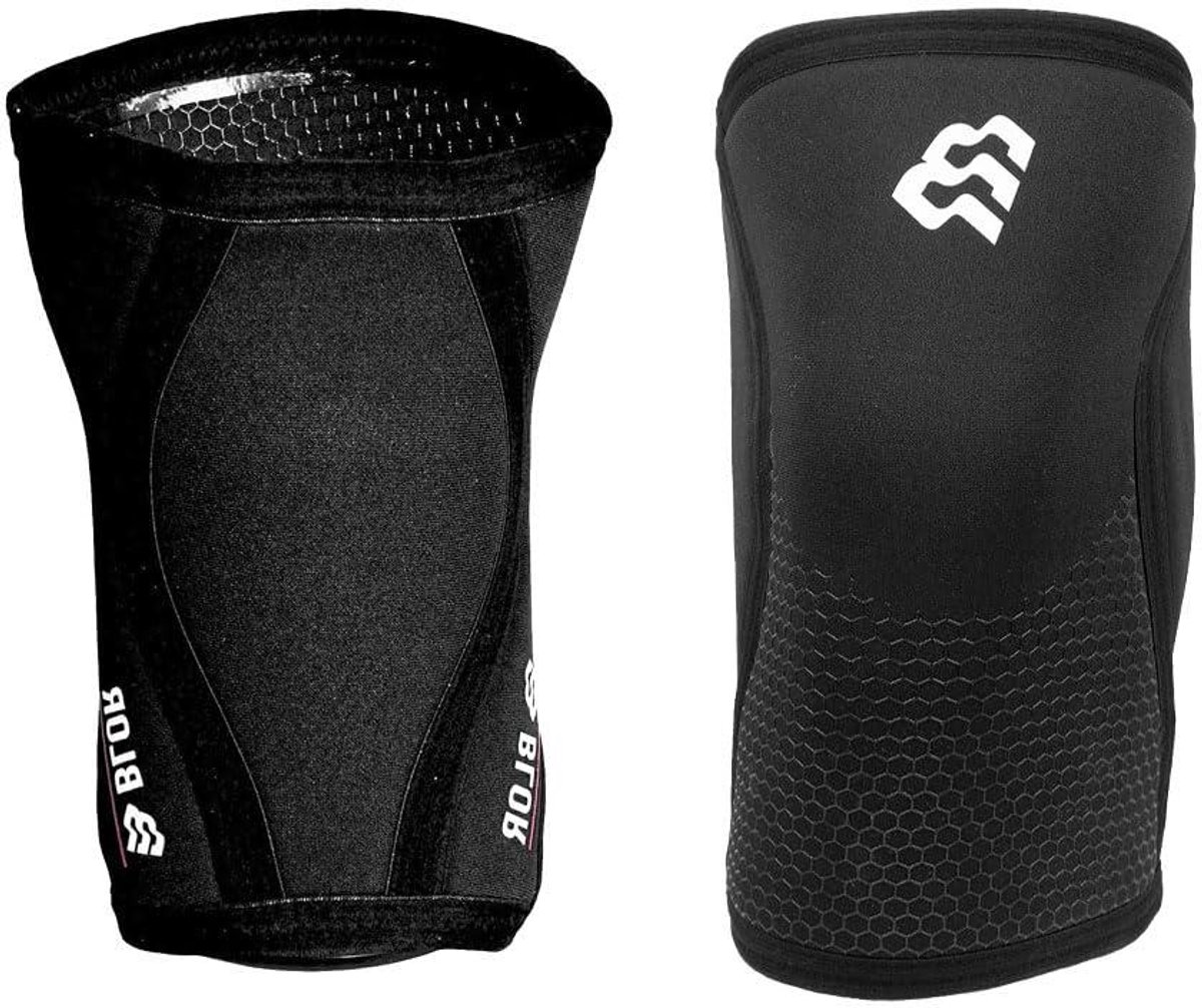 Kniebeschermers - Kniewraps Kniebanden - Gewichtheffen - Dubbele Siliconen Grip - 7 mm - Zwart