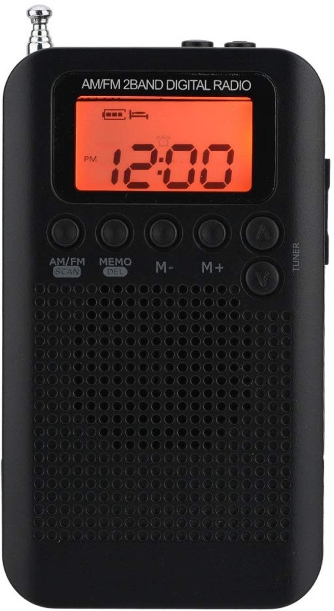 aladdien - Portable Digital AM FM Radio - Draagbare Radio - Compact en Lichtgewicht - Zwart - Stereo Geluid - Geschikt voor Op Reis - Model GK1FMC