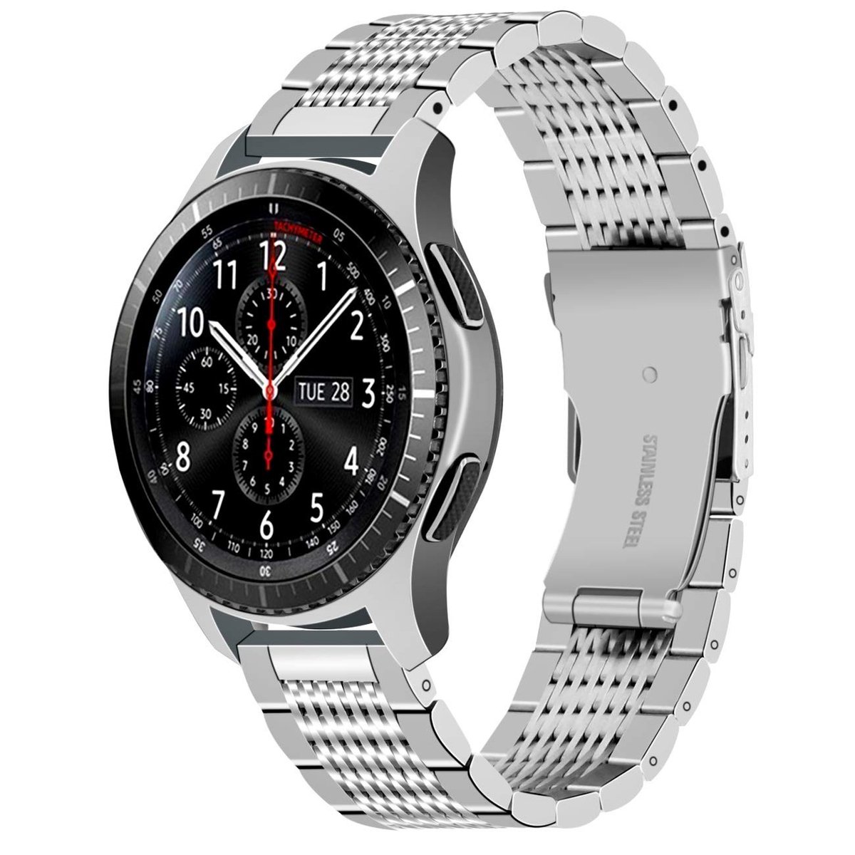 Allecto - Roestvrij Stalen Horlogeband - Horlogeband voor Samsung Gear S3 - Duurzaam en Stijlvol - 22mm - Robuust en Comfortabel - Geschikt voor Da...