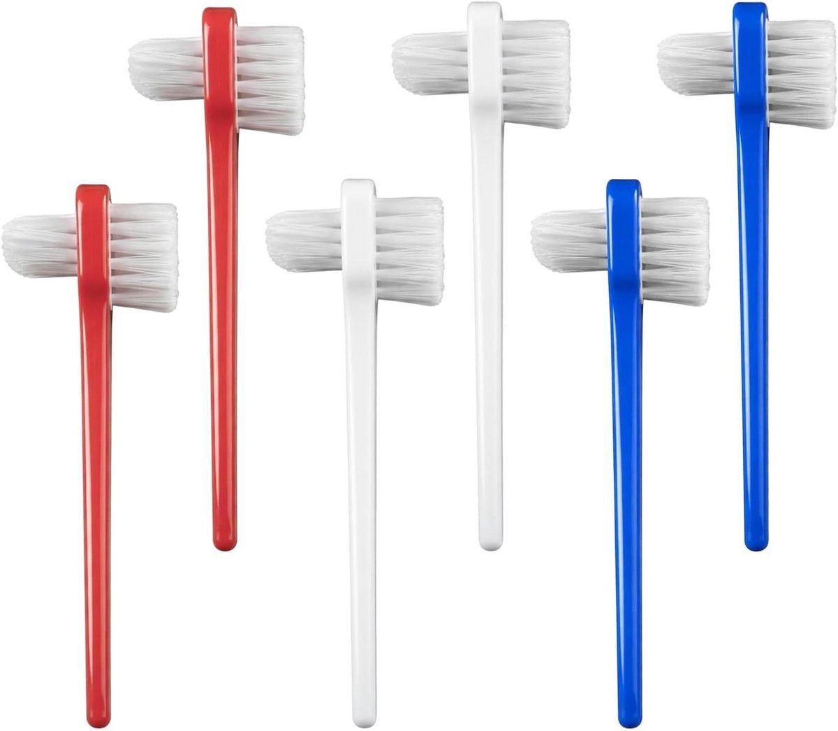 Prothese Borstel - Kunstgebit Reiniger - Dagelijkse Mondhygiëne - Dubbele Reinigingskop - Set van 6 - Multicolor