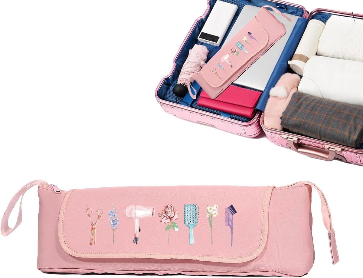 Reistas Haarstyling - Opbergtas Organizer - Veilig Vervoer - Hittebestendige Isolatie - 46 x 14 cm - Zwart
