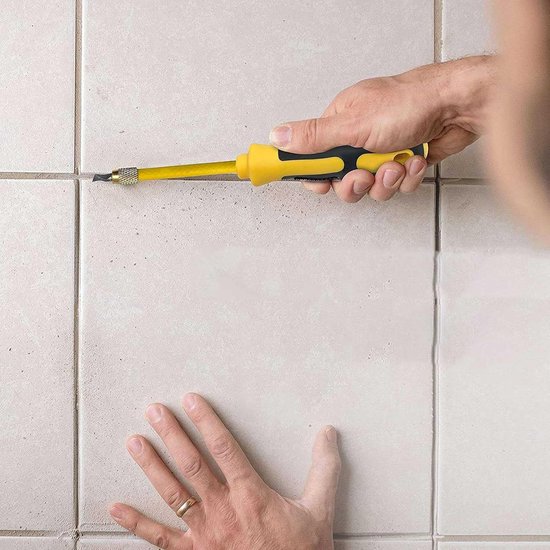Gereedschap Wortelverwijdering - Mortel Schraper - Tegels Verwijderen - 2-in-1 Ontwerp - 6 Stuks - Geel Zwart van Merkloos	 — afbeelding 4