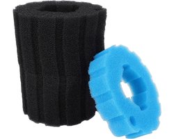Filterschuim Set - Vijver Filter Spons - Vijveronderhoud - Efficiënte Filtratie - 3 Stuks - Blauw Zwart