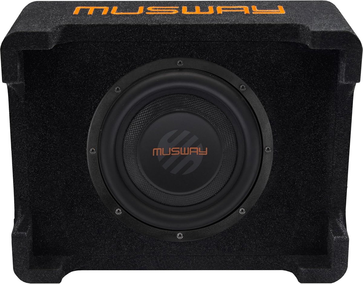Actieve subwoofer - Platte basreflex - Auto geluid - Compacte constructie - 20 cm - Zwart – foto 3