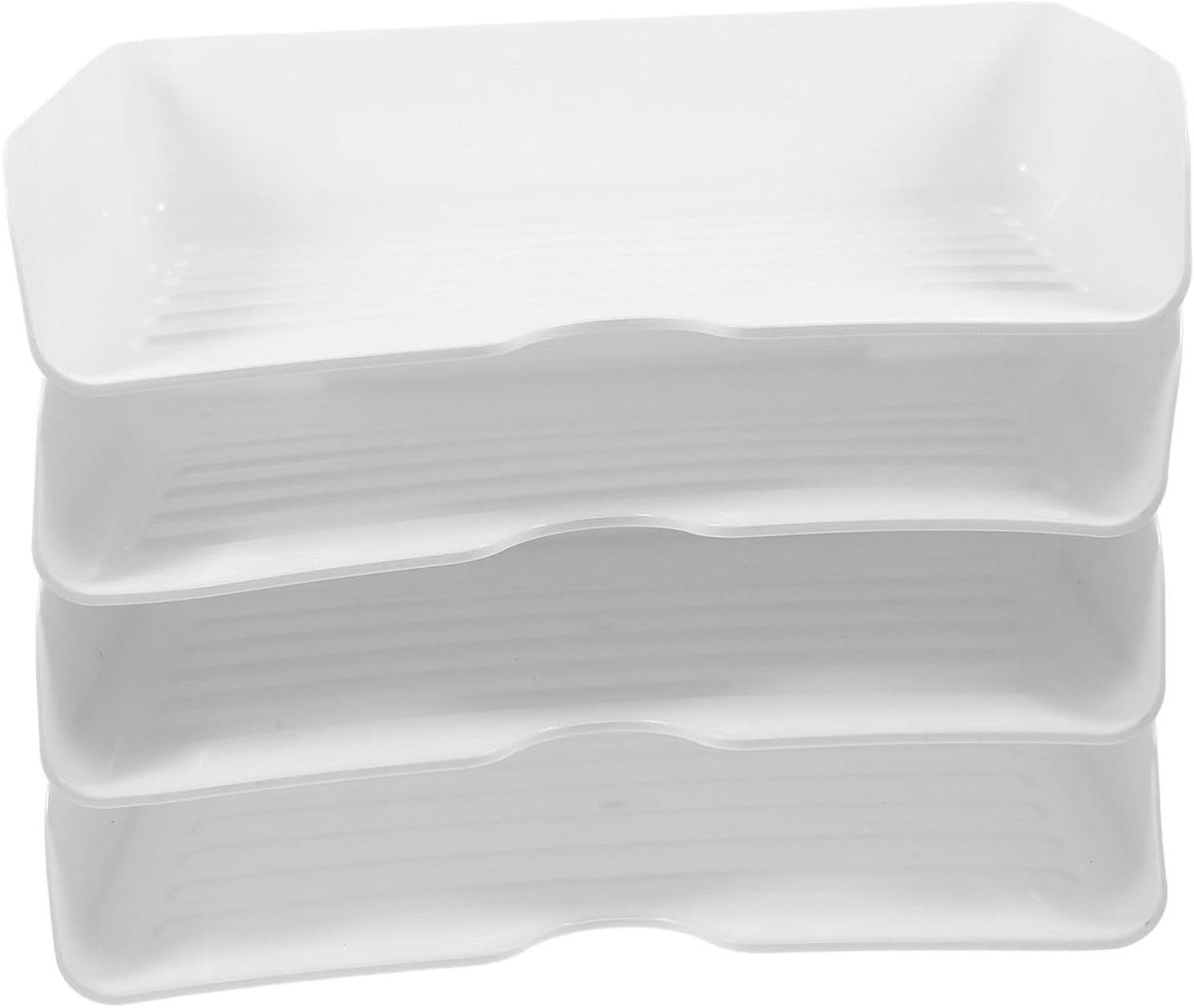 Papierlade Organizer - Bureau Opslag - Werkruimte Ordenen - Stapelbaar Ontwerp - 4 Stuks - Wit
