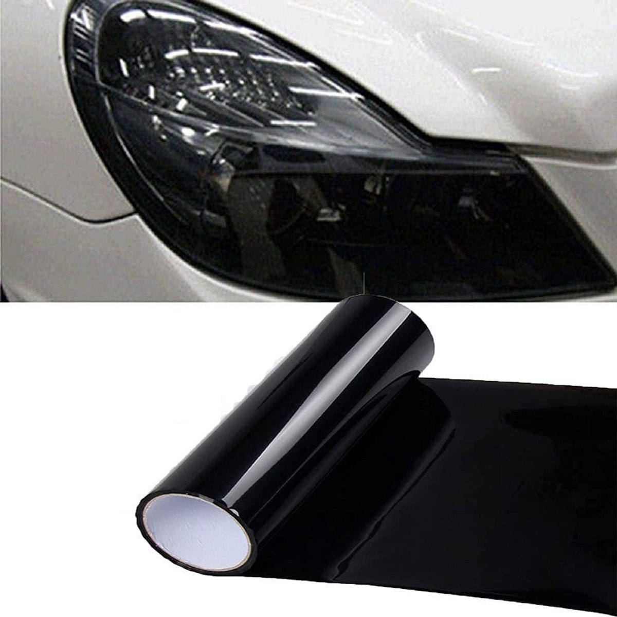 Dailygoody - Car Light Film - Donker Zwart Tinted Vinyl Film - 40x120 cm - Verhoogt stijl en privacy - Geschikt voor hoofd- en achterlichten - Eenvoud