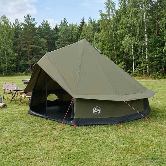 vidaXL - Familietent - Leger - Groen - 10-persoons - Polykatoen van Vidaxl — afbeelding 4