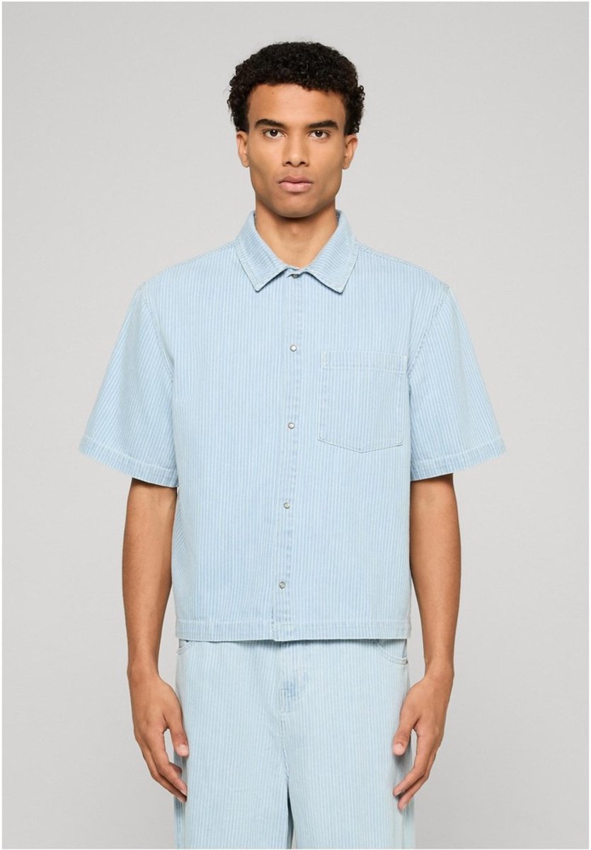 Urban Classics Pinstriped Casual Overhemd 3XL Blauw