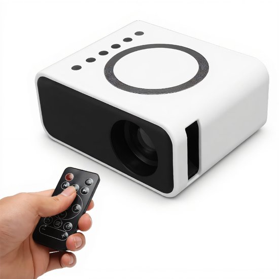 Full HD 1080P Draagbare Projector Wit met Augenschutz, Bluetooth, Wifi, Voor Android, Laptop, Thuisbioscoop