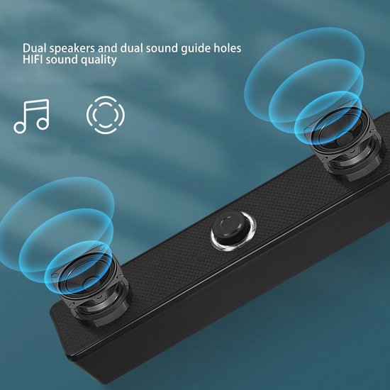 Dailygoody - Bluetooth-soundbar - Draadloze computerluidsprekers - USB-aansluiting - HiFi-stereogeluid - Instelbaar volume - Geschikt voor tablet - Mo... van Merkloos — afbeelding 4