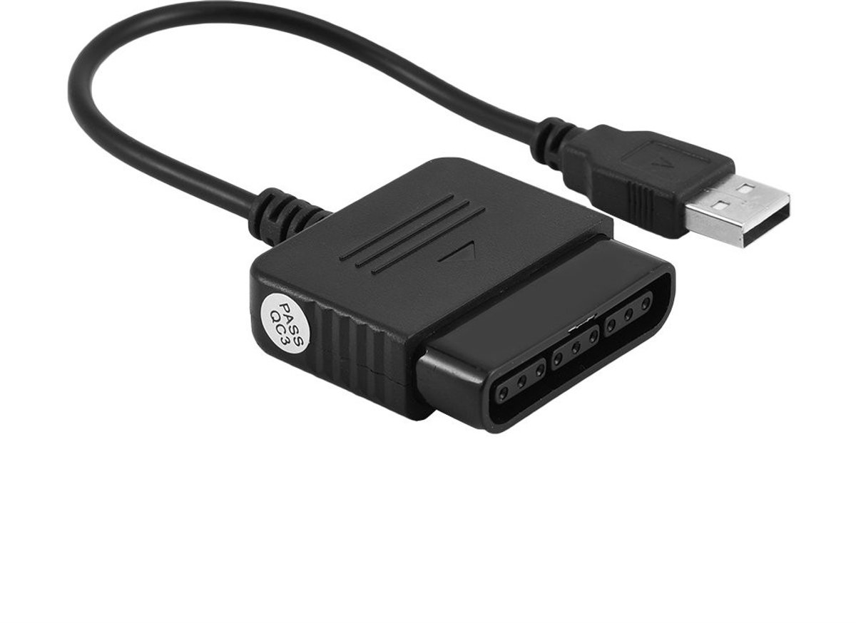 Dailygoody - Game Controller Converter - USB-adapter voor Console en PC - Zwart - Ondersteunt Analoge/Digitale Modus - Gebruik je PS2-joystick - Ideaa