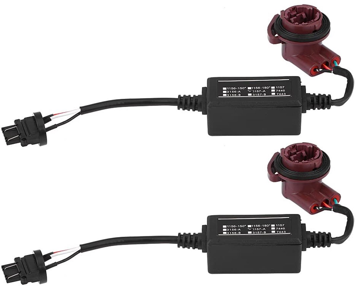 Dailygoody - 2 stuks LED Decoder Adapter - Anti Hyper Blink - Laag verbruik - Geschikt voor LED-verlichting - Eenvoudig te gebruiken - 20,2 x 6 x 5,7 c