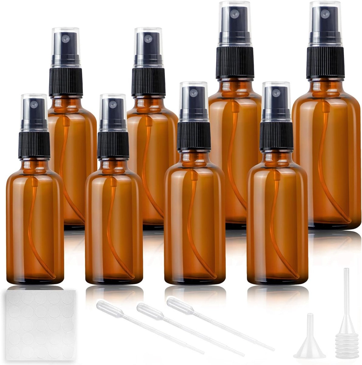 Set van 3 Amber Glazen Sprayflessen van 20/30/50ml - Lege Flessen voor Water, Alcohol en C
