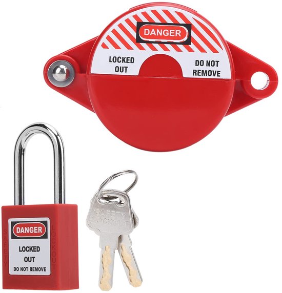 Dailygoody - Veiligheids Padlock met Kromme Platte Doos voor Gas- en Waterkleppen 25-64mm — afbeelding 3