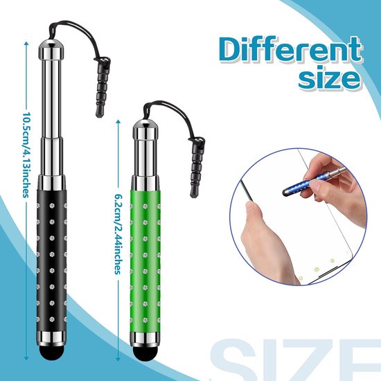 Dailygoody - Intrekbare Capacitatieve Stylus Pen - Universele Touchscreen Pen - Voor Smartphone en Tablet - 5 Stuks - Ondersteunt Meeste Slimme Apparaten — afbeelding 3