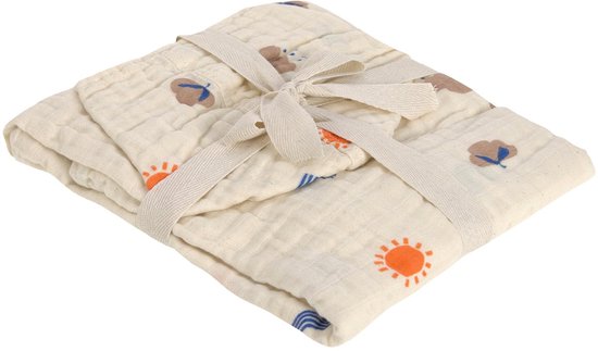 OmGoods - Dailygoody - Badponcho - Kinderen - Zacht en huidvriendelijk - Muslin - Duurzaam katoen - Badkleding - Bloemige natuur van Omgoods — afbeelding 3