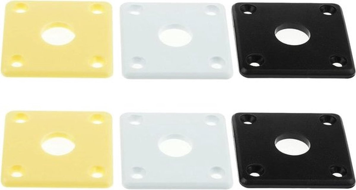Gebogen jackplaatset voor Les Paul gitaar - 6 stuks - Compatibel met VS en Epiphone Les Paul - Crème, Zwart en Wit