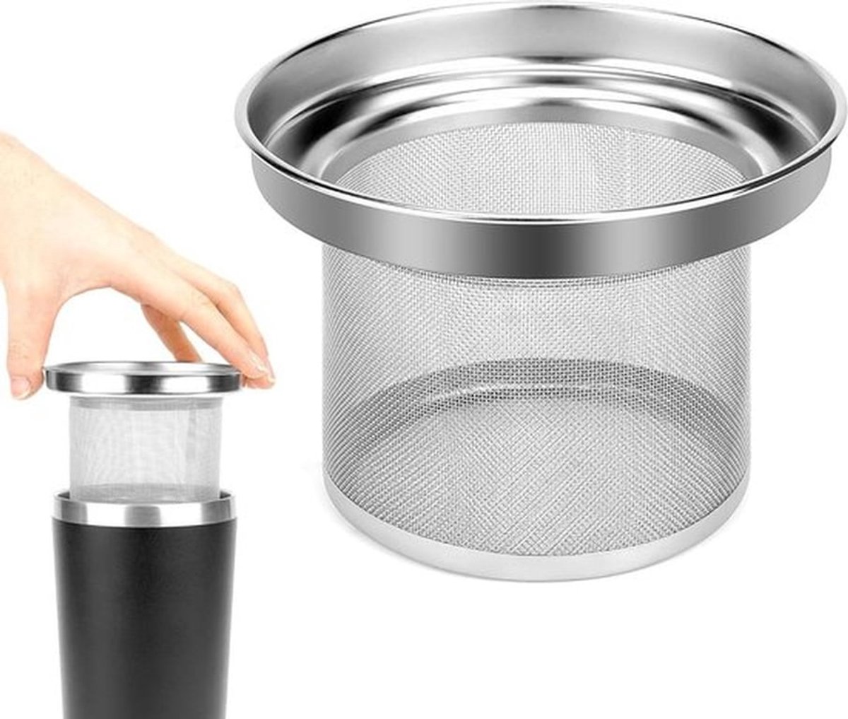 Tumbler-Thee-ei - losse-bladthee-zeef - Geschikt voor YETI en IRON FLASK - 304 RVS - Vaatwasmachinebestendig