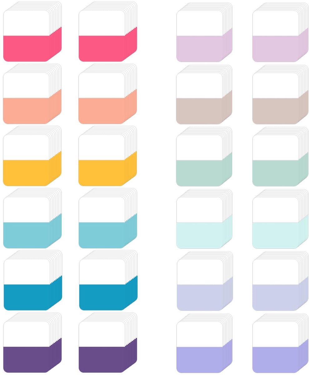 Dailygoods- Zelfklevende Tabs 240 Stuks - Herplaatsbare Bladmarkeringen - Kleurcodering - Beschrijfbare Etiketten - Semi-transparant Ontwerp - Papier 2,5 cm