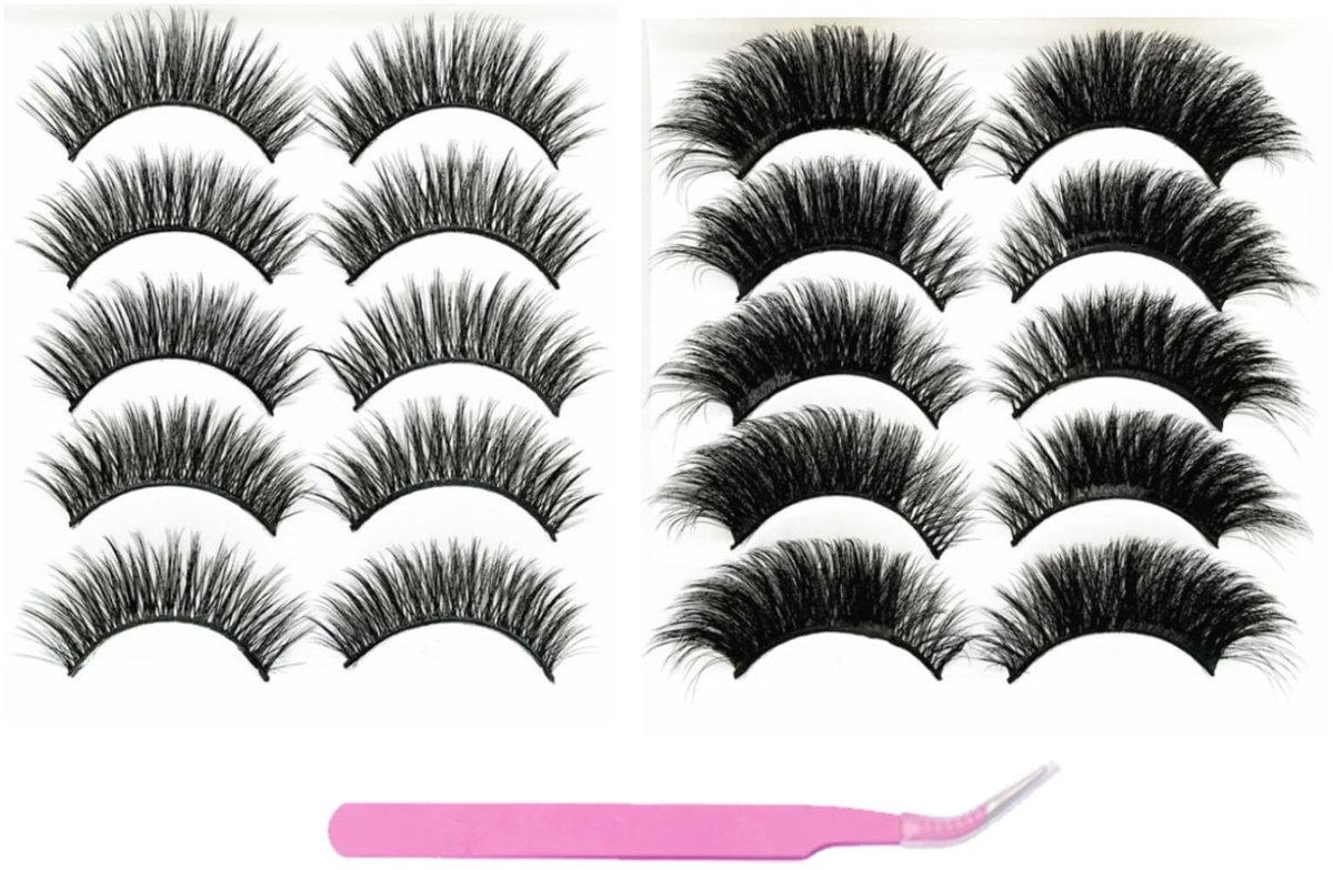 Dailygoody - Valse Wimpers - Wimperverlenging - Comfortabel en Licht - Cat Eye Lashes - Halve Wimpers - Perfect voor Elke Gelegenheid - 10 Paar